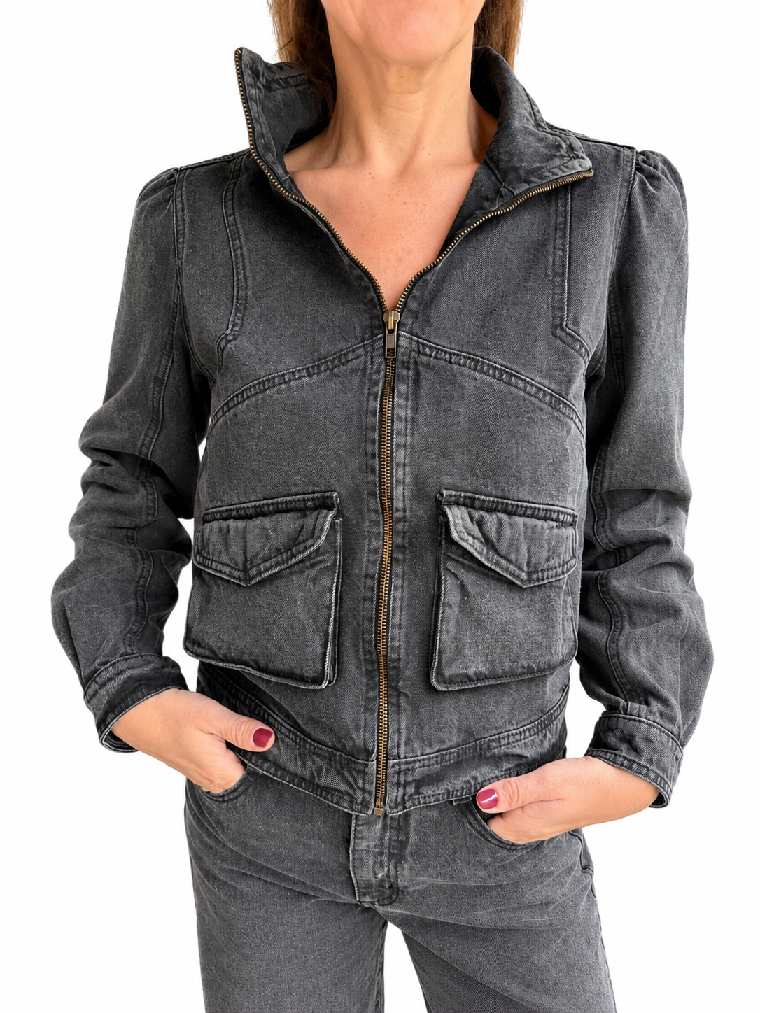 Chaqueta de Jean Anastasia Gris deslavado