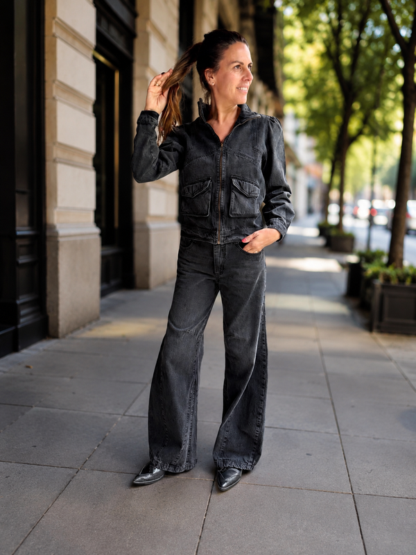 Chaqueta de Jean Anastasia Gris deslavado