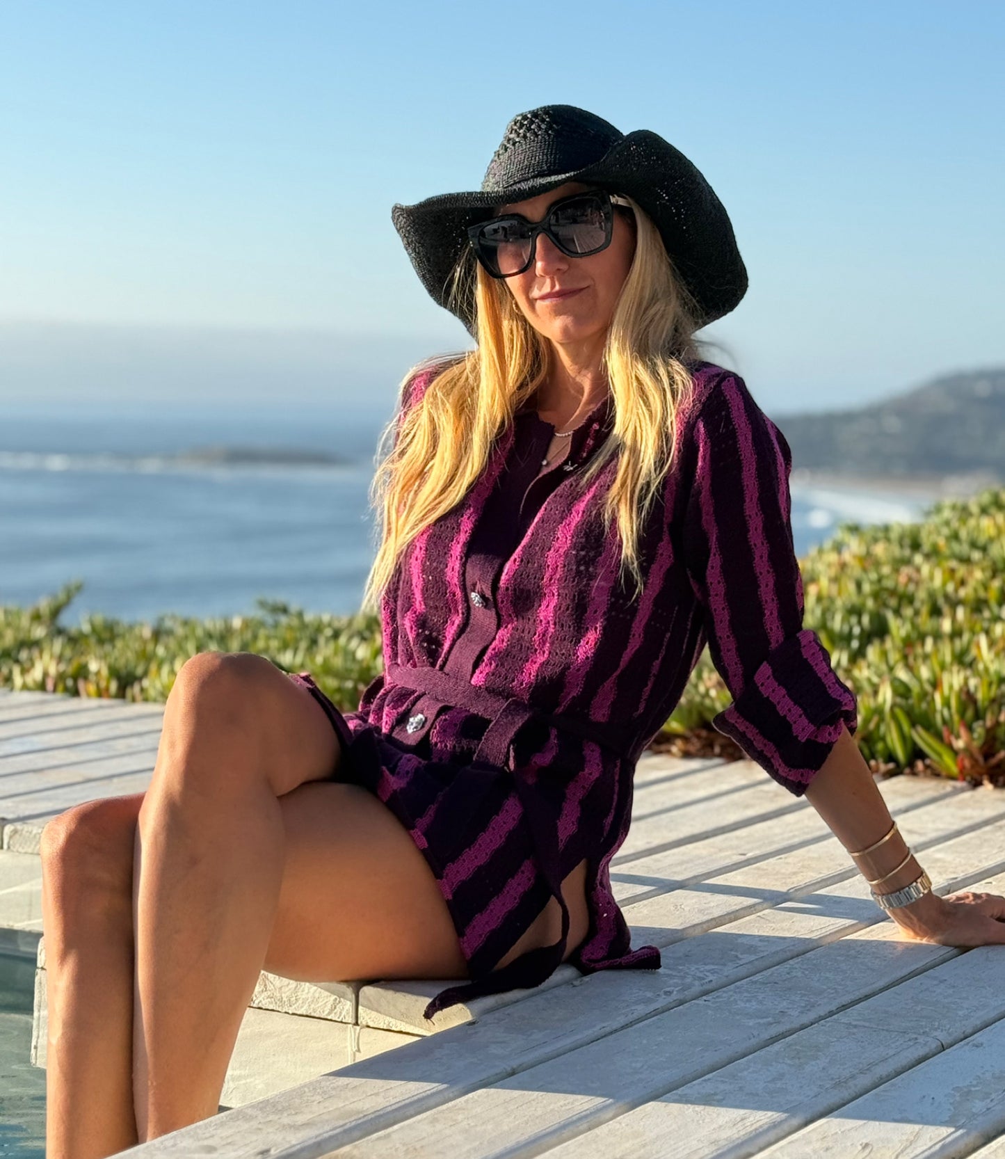 top tejido gitana del mar fucsia