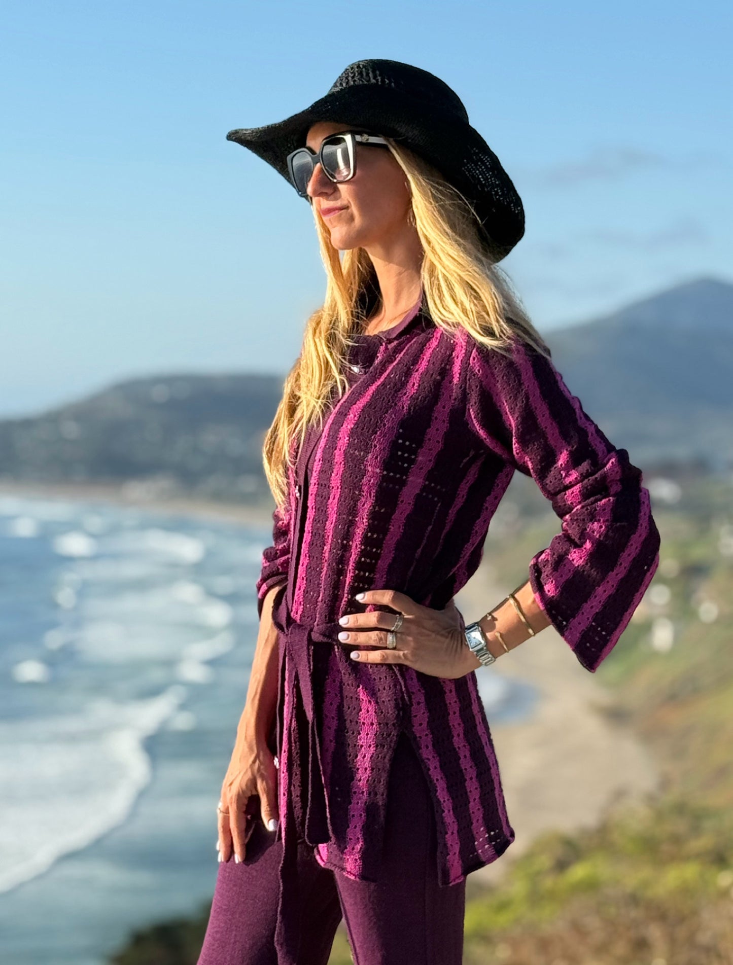 top tejido gitana del mar fucsia